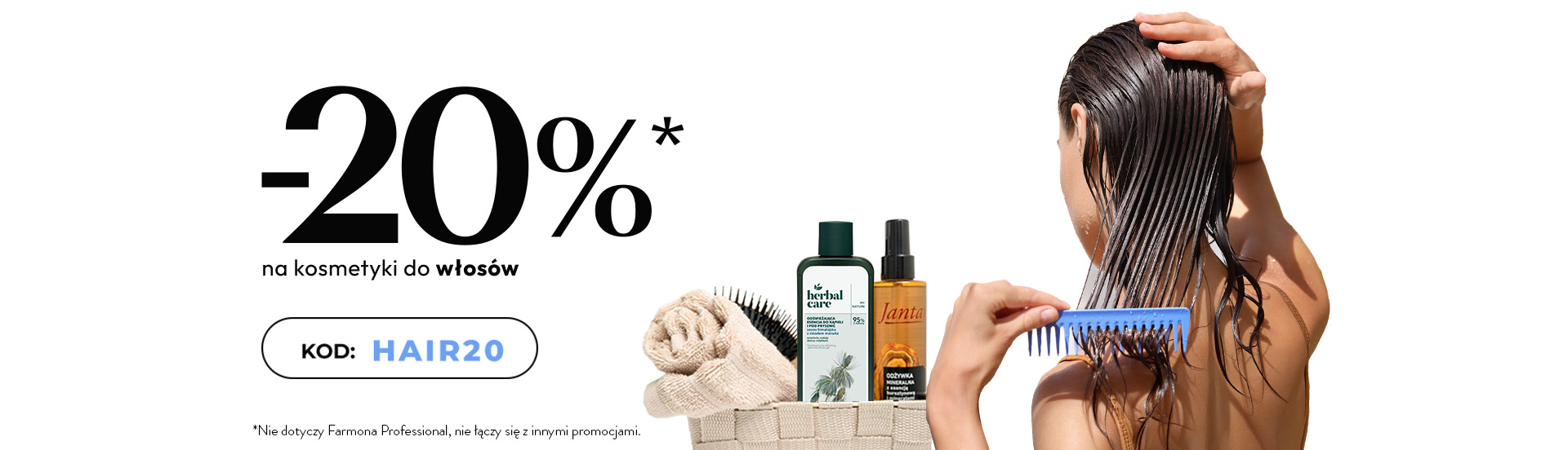 -20% na kosmetyki do włos&oacute;w z kodem: hair20